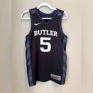 Nike Butler Bulldogs #5 basketball jersey black w/ navy stripes men’s XS